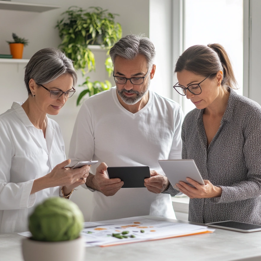 Команда дієтологів обговорює план харчування