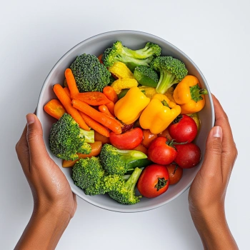 Порція овочів розміром з два кулаки